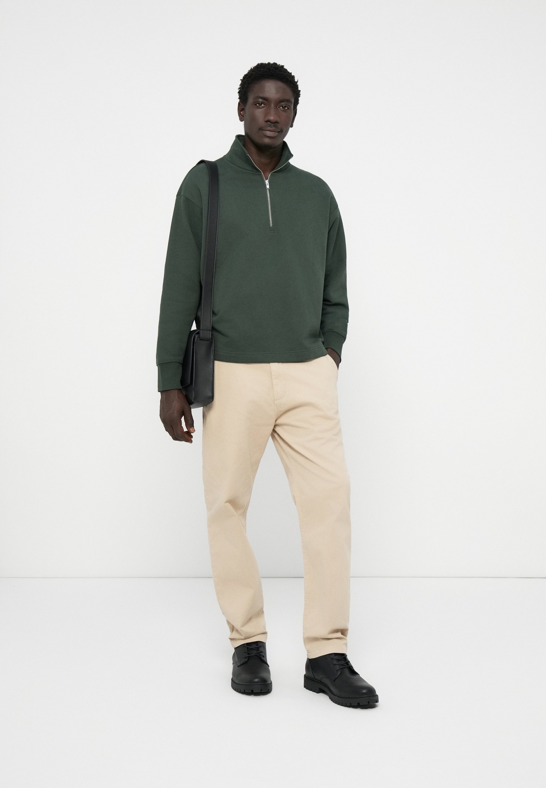 Selected SLHRELAXARON HALF ZIP - Sweatshirt - deep forest/dark