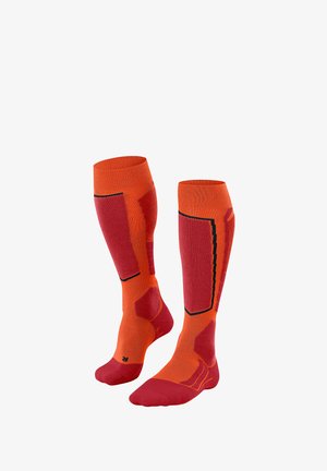 FALKE SK2 WOOL SKIING MEDIUM CUSHIONING - Chaussettes hautes - flash orange