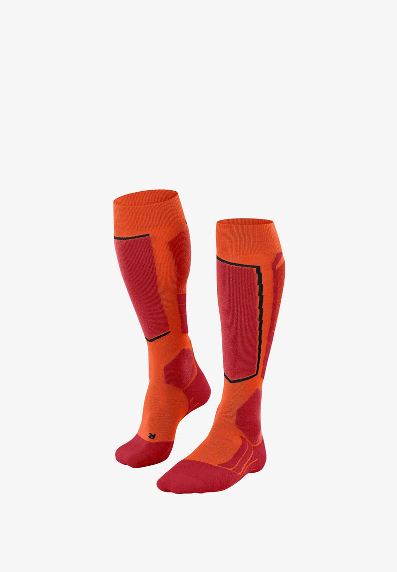 FALKE SK2 WOOL SKIING MEDIUM CUSHIONING - Calzettoni - flash orange