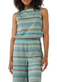 comma ÄRMELLOSES MIT ALL-OVER-MUSTER - Top - pastelltürkis