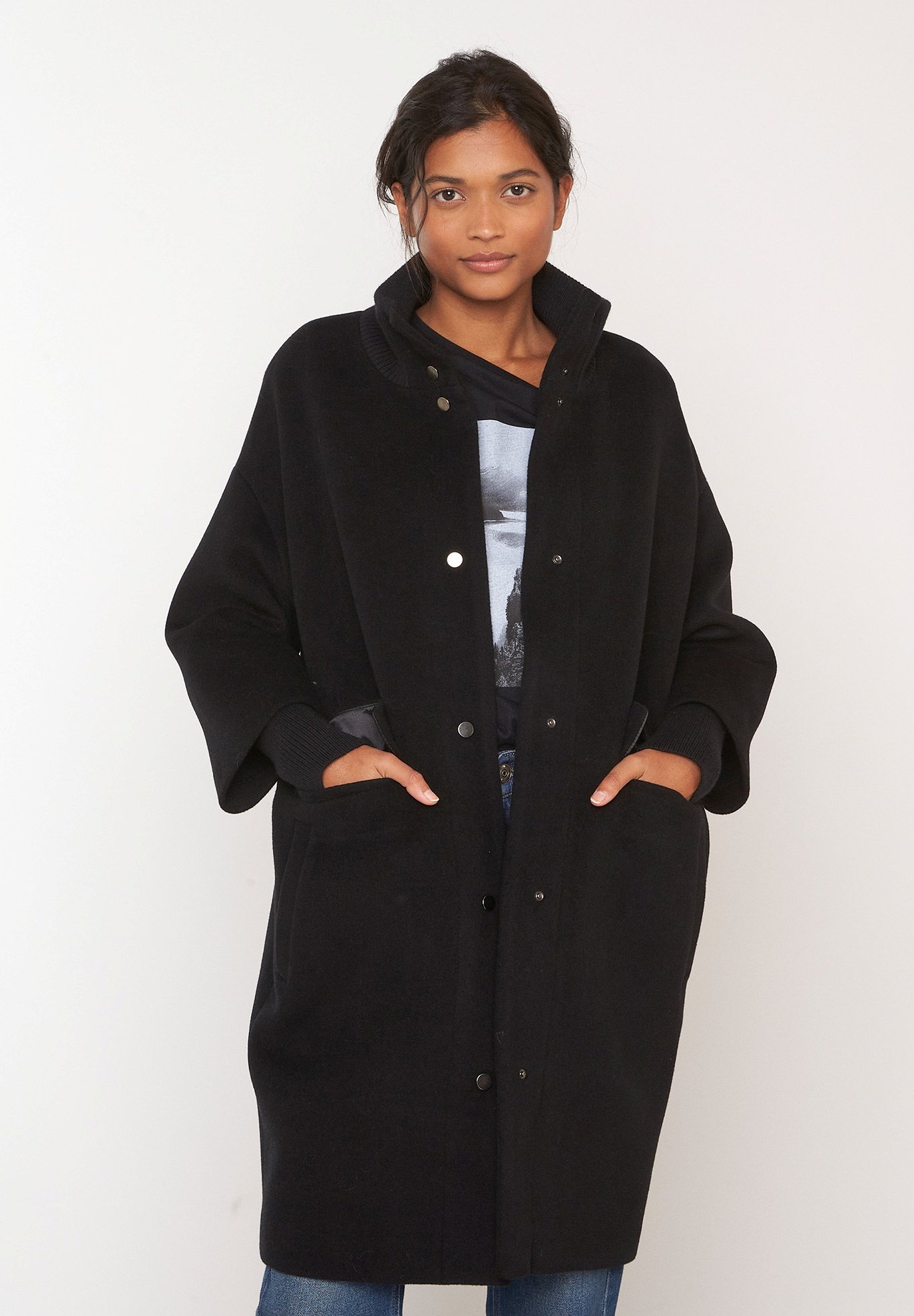 Veste Noire Femme Maison 123 - Taille 38, Col Amovible, Occasion Très Bon état