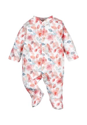 Strampler - grün weiß apricot