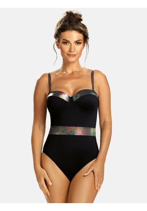 Feba Swimwear JEDNOCZĘŚCIOWY - Kostium kąpielowy - czarny push up bardotka