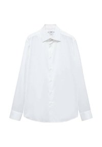 Witte long-sleeve overhemd met knopen. Gemaakt van een soepele stof met een klassieke kraag en knoopsluiting, met een effen ontwerp en manchetten.