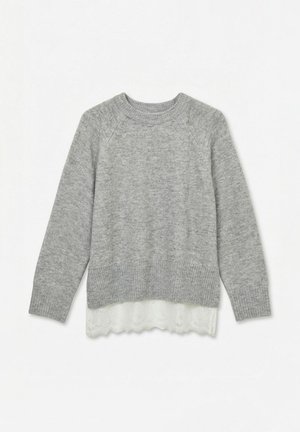 Vero Moda, KNITTED PULLOVER AWLYCK KNITTED PULLOVER - Svetrík - medium grey melange