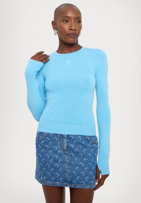 MOON LASER MINI SKIRT - Denim skirt2