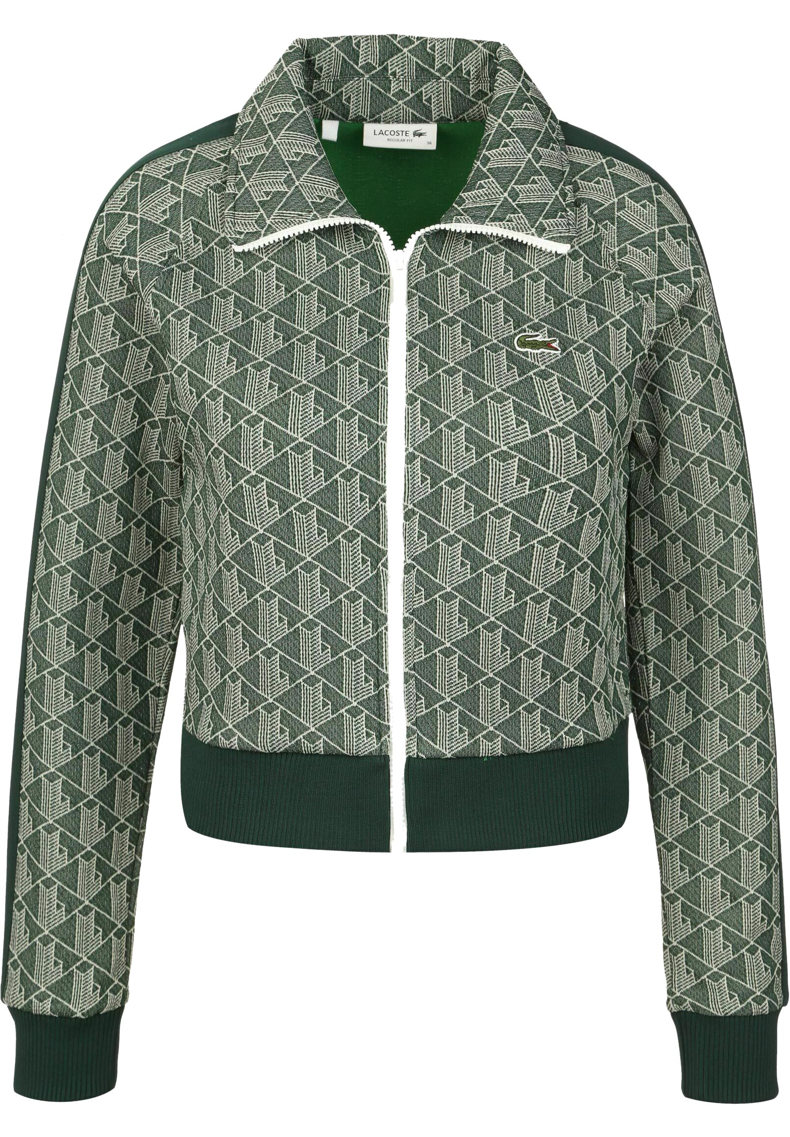 Lacoste Zip-up sweatshirt - green wood shaving/dark green - Zalando.de