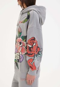 Ed Hardy LOVE HARD GRAPHIC - Felpa con cappuccio - grey