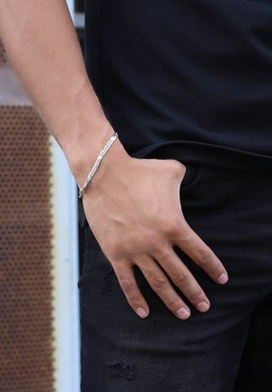 ZILVEREN ARMBAND GOURMETSCHAKEL - Bracelet - silver-coloured