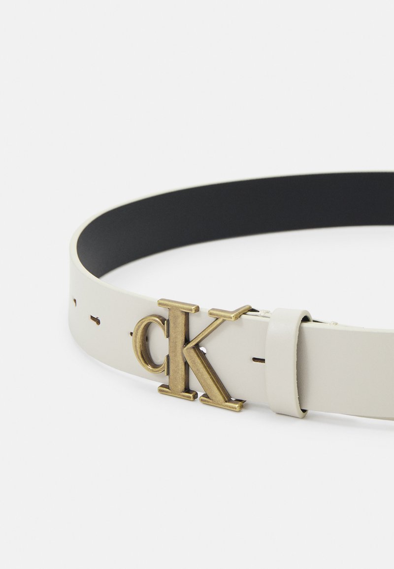 Calvin Klein Jeans MONO PLAQUE BELT - Gürtel - birch/offwhite  