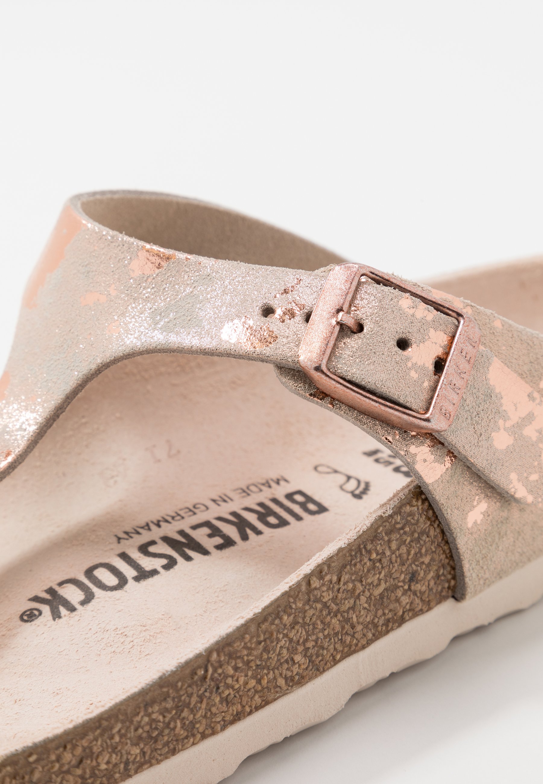 birkenstock gizeh vintage metallic rose copper