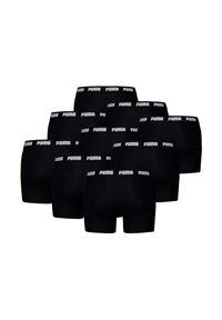 Schwarze Boxershorts mit einem elastischen Taillenbund mit Markenlogo. Der Stoff wirkt glatt und dehnbar und bildet eine figurbetonte Passform.