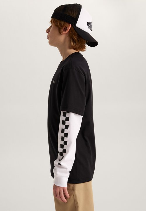 Vans BY LONG CHECK TWOFER BOYS - Long sleeved top - racing black white — foto 4