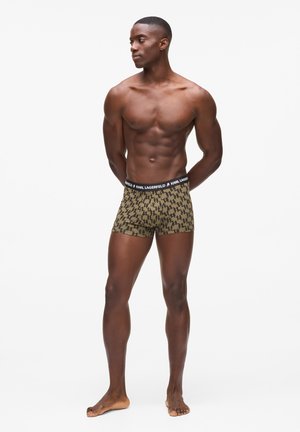 KARL LAGERFELD, PACK OF 3 - Chiloți boxer - monogram black/olive