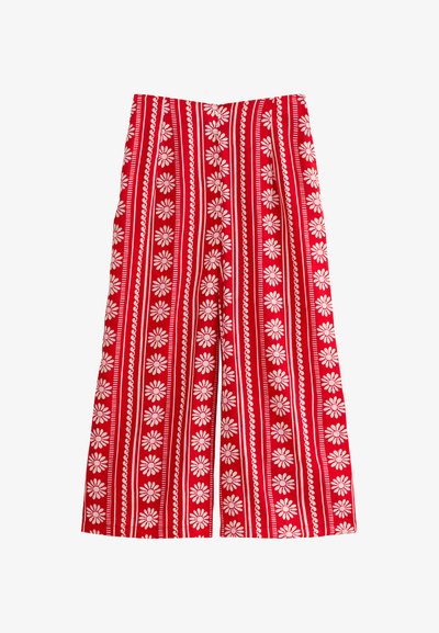 DAISY CHAIN PRINT WIDE LEG CROPPED - Pantalon classique - red pattern