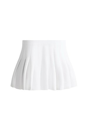 OYSHO, SHORT PLEATED PIQUÉ SKIRT - Jupe trapèze - white