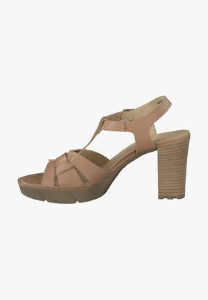 Platform sandals - light nappa desert