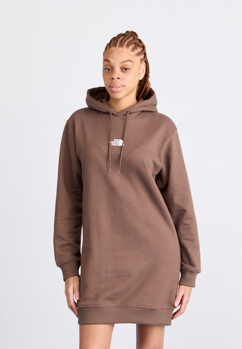 brown hooded dress Natalia Hoodie Dress in Dark Brown – NADA main image 0