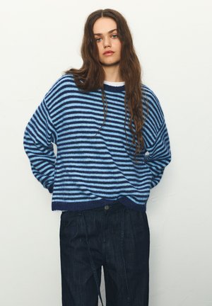 STRIPED  - Svetrík - dark blue