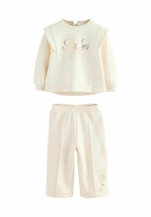 PINTUCK WIDE LEG JOGGER SET - Jogginghose - cream