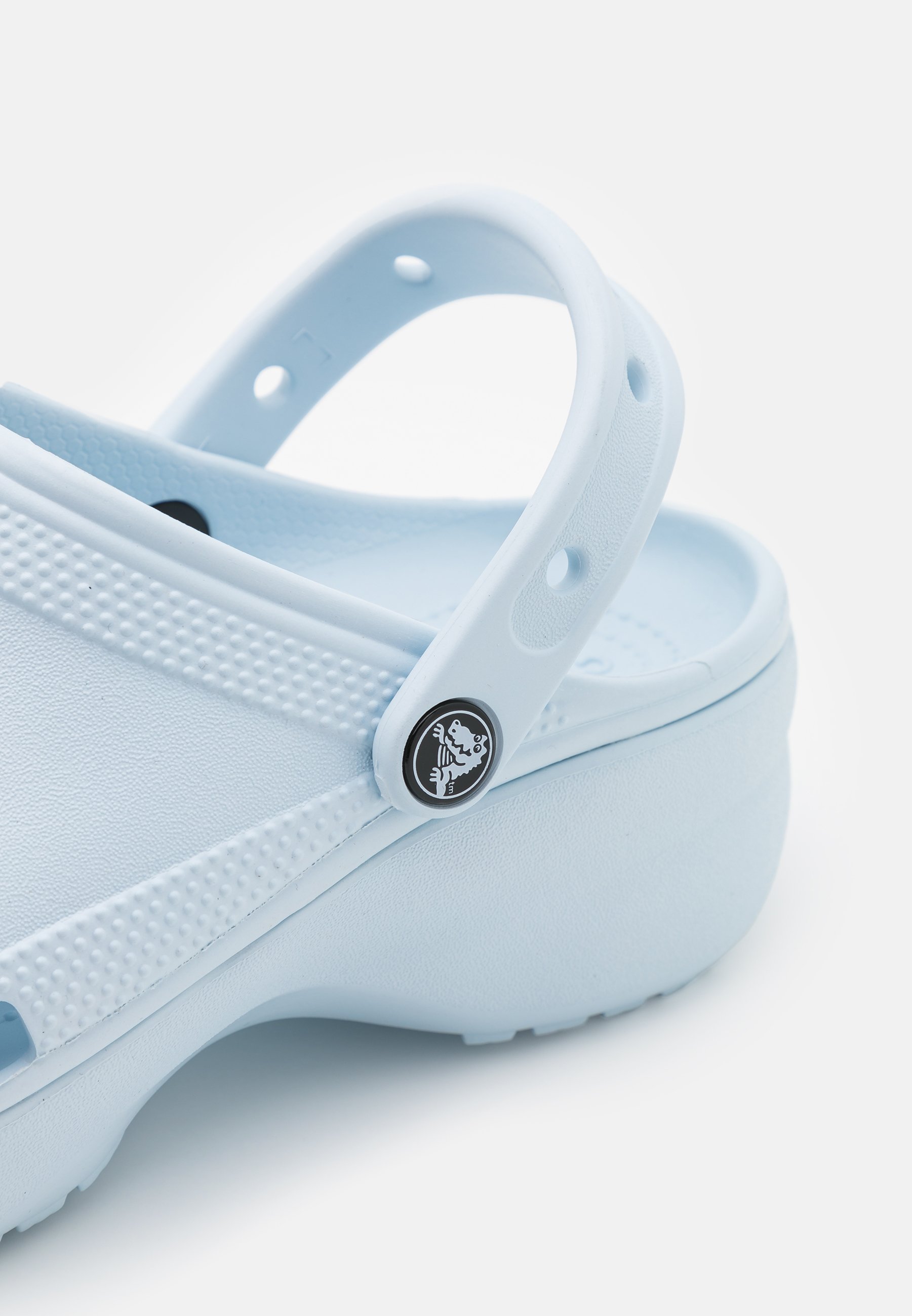 light blue platform crocs