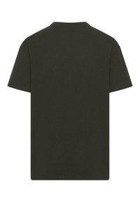 Dark green short-sleeve t-shirt, crew neck, made of cotton. Simple design with no visible logos or patterns. Standard fit.
