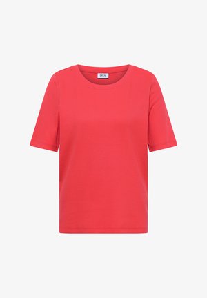 Cecil, BASIC T-SHIRT IN A RIBBED TEXTURE - T-Shirt basic - coral