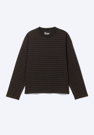 Weekday, LOOSE BOXY - Μπλούζα με μακριά μανίκια - brown dark stripe