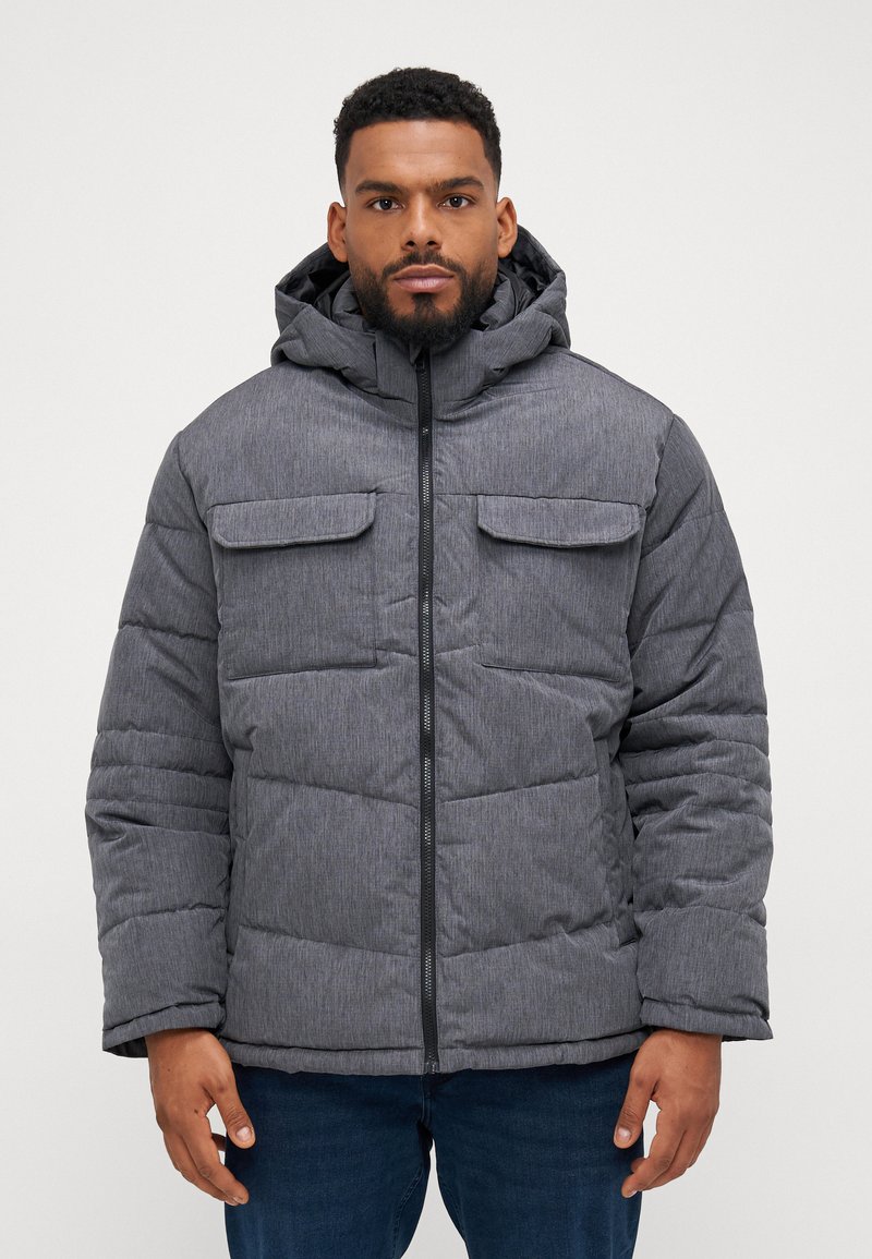 Jack & Jones JJBUILD PUFFER JACKET - Talvejope - dark grey melange