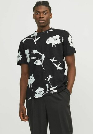 Jack & Jones PREMIUM ALL OVER RUNDHALS - Tričko s potlačou - black onyx
