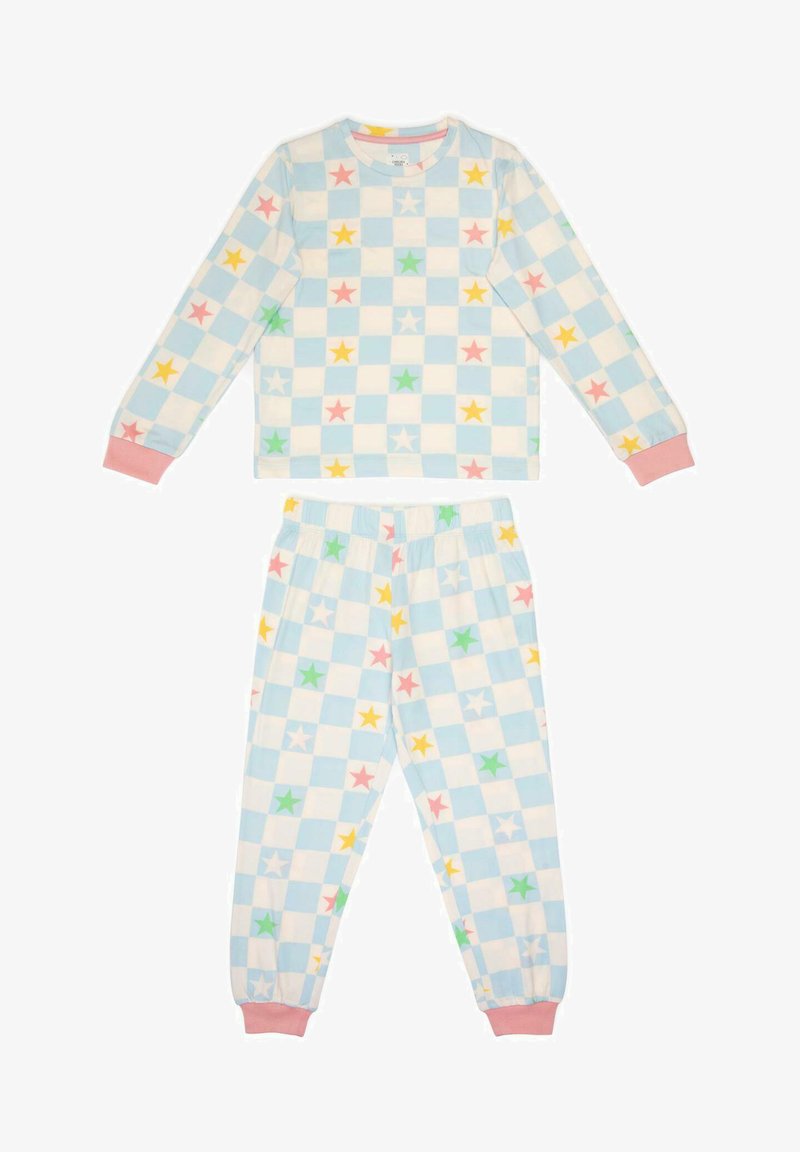 Checkered Pyjama Pattern Chelsea Peers CHECKERBOARD STAR SET - Pyjama set - blue - Zalando