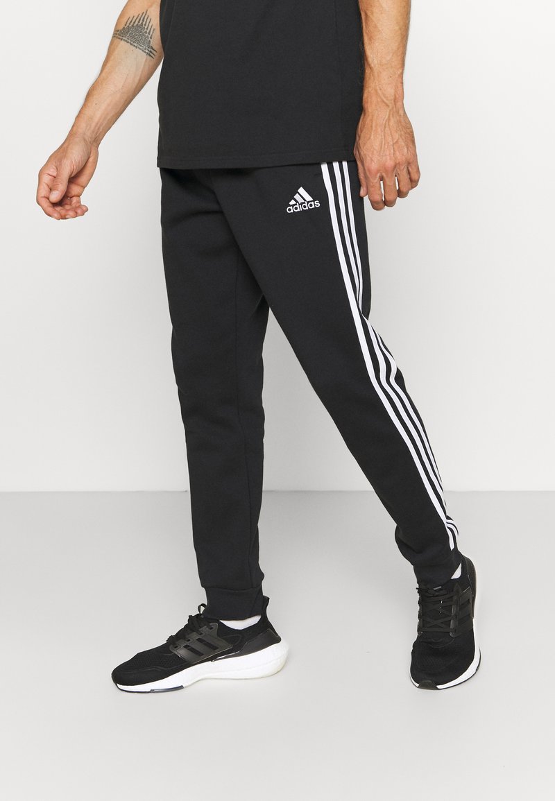 adidas Performance ESSENTIALS 3STRIPES - Trainingsbroek - black/white