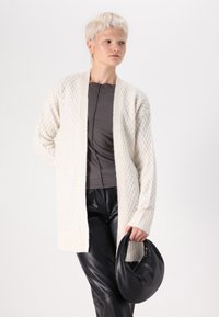 JDY JDYBIGUM LONG OPEN CARDIGAN - Adīta jaka - whitecap gray