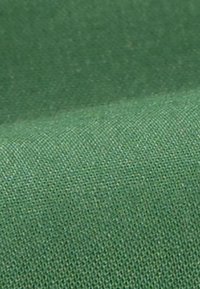 Tissu vert à la texture étroitement tissée montré en gros plan, mettant en valeur le motif fin et la surface lisse.