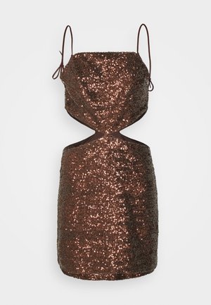 ROKH CUT OUT MINI DRESS - Cocktail φόρεμα / Φόρεμα για πάρτι - brown