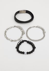UNISEX SET - Brăţară - silver-coloured/black