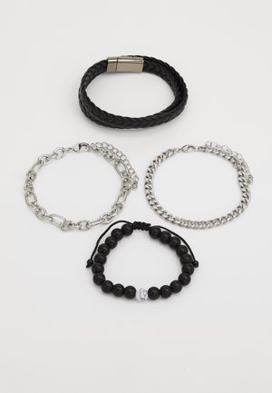UNISEX SET - Bracelet - silver-coloured/black