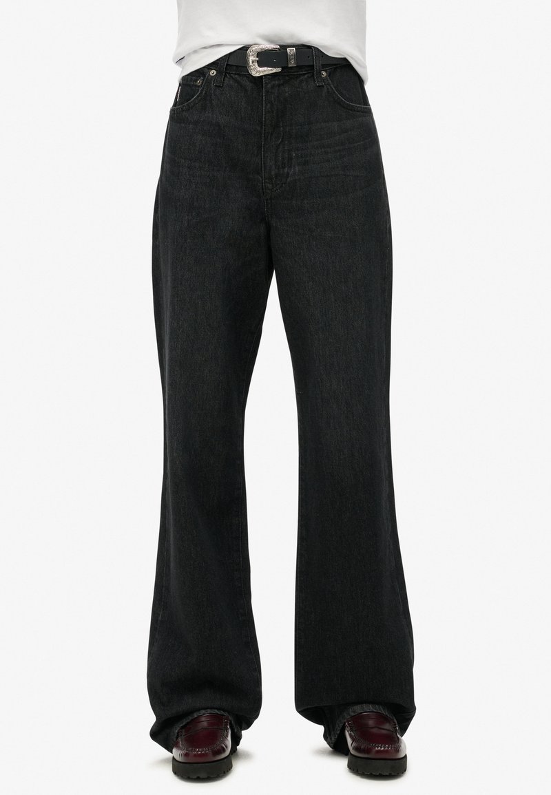 Superdry & Co VINTAGE WIDE - Vaqueros a campana - wolcott black stone