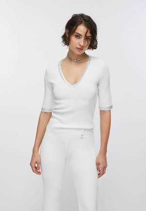 WITH GEMSTONES - Print T-shirt - white