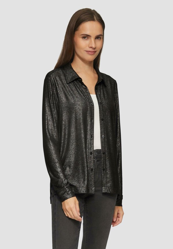 MIT KNOPFLEISTE - Hemdbluse - schwarz