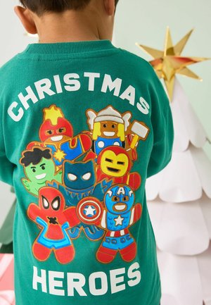 Next, REGULAR FIT - MARVEL LONG SLEEVE  - Top s dlhým rukávom - green christmas