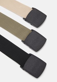 Pier One UNISEX 3 PACK - Pásek - black/beige /khaki