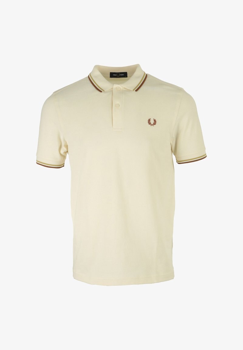 Fred Perry TWIN TIPPED - Polo - écru nid d'abeille orange