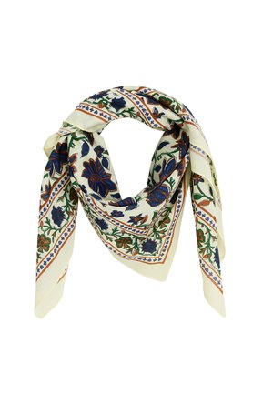 CARRÉ IMPRIMÉ FLEURI - Fular - beige