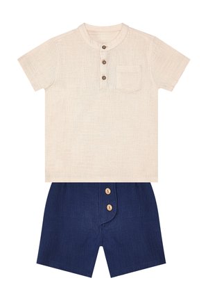 Denokids BEKLEIDUNG HANDSOME MUSLIN SET - T-paita - cream-navy blue cff-y