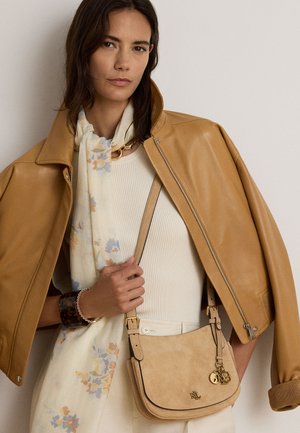 Lauren Ralph Lauren, SUEDE MEDIUM MARCY CROSSBODY BAG - Umhängetasche - camel