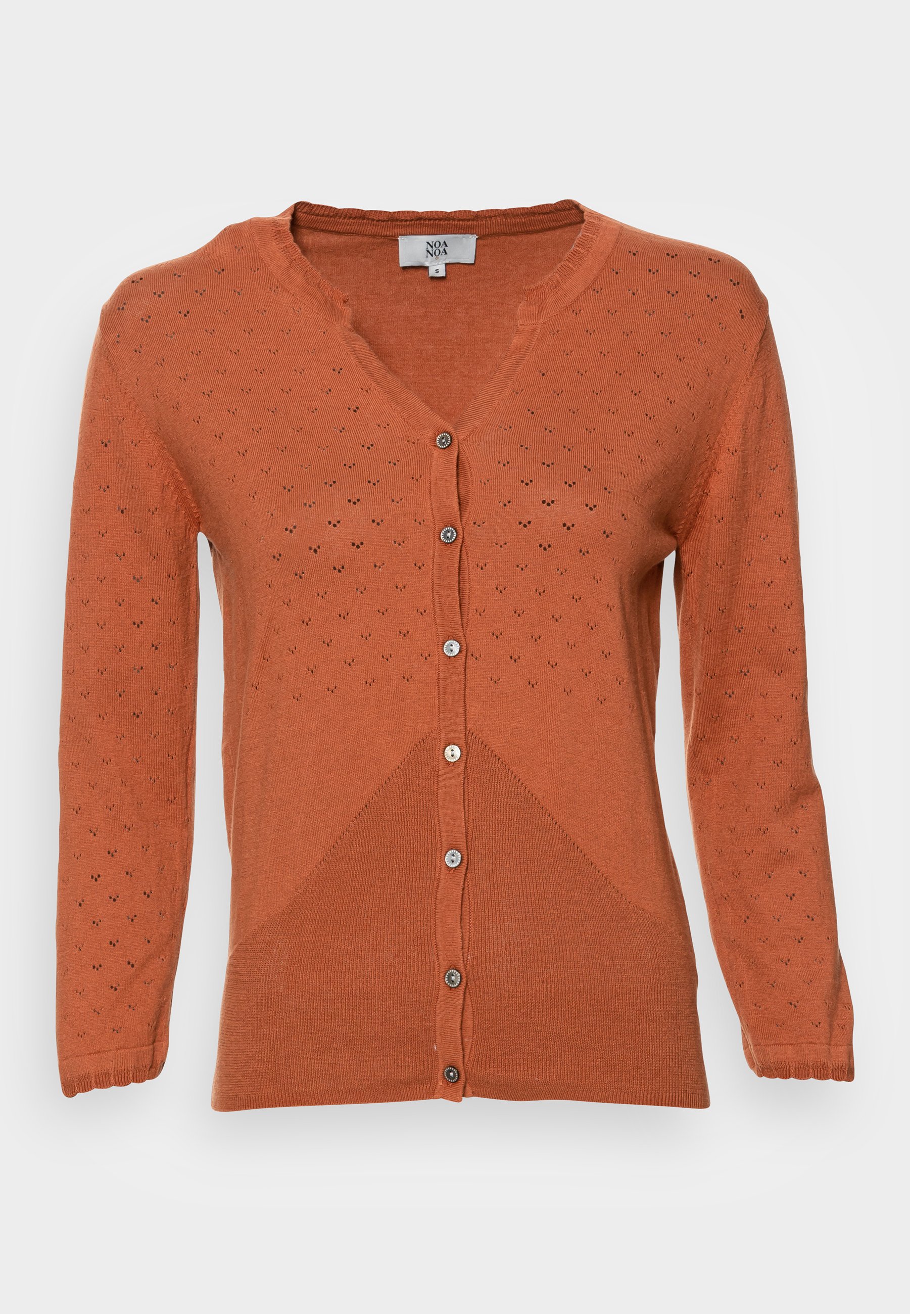 Organic Cotton Knit Cardigan, Brown / L
