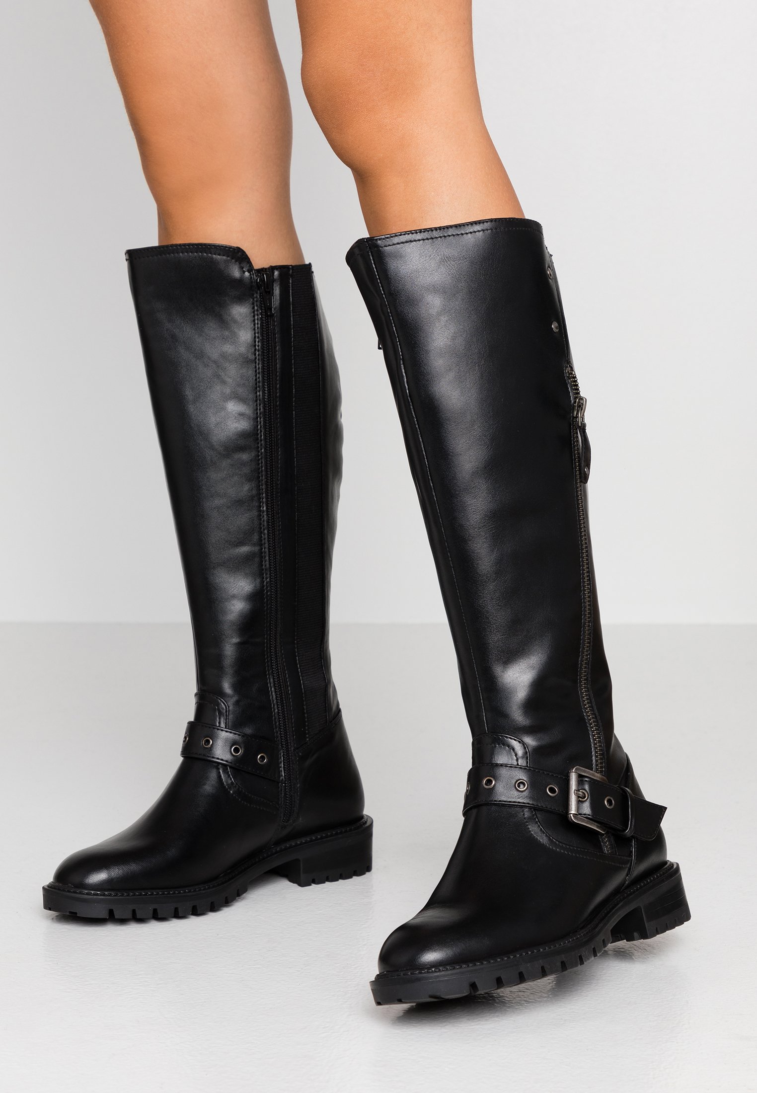 Simply Be WIDE FIT GWEN KNEE HIGH Cowboy Bikerboots Simply Be WIDE FIT GWEN KNEE HIGH Cowboy Bikerboots