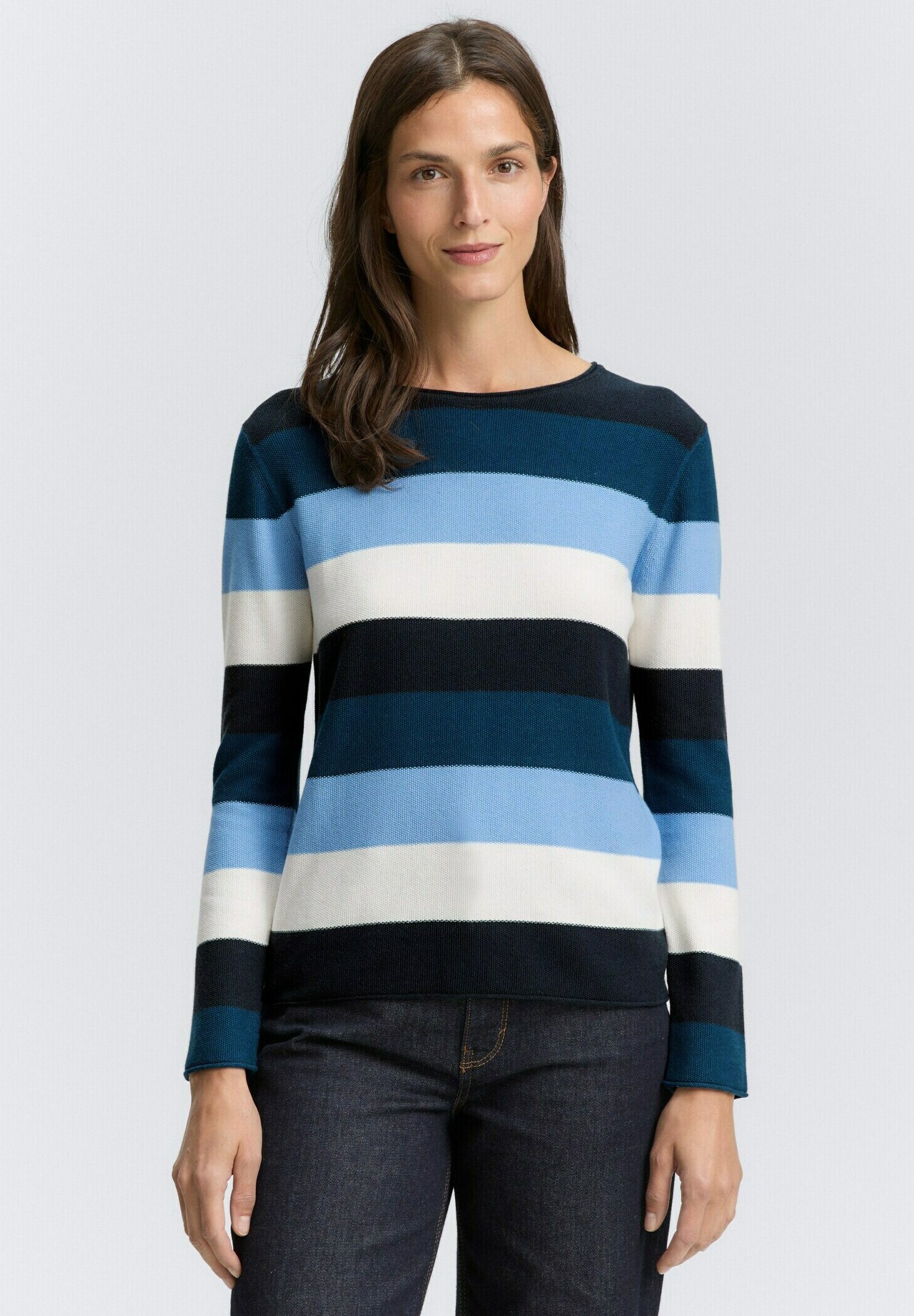 Maglione Donna TOM TAILOR A Maglia Strutturata - Cotone Organico, Vestibilità Regolare, Colore Unito, Autunno Inverno