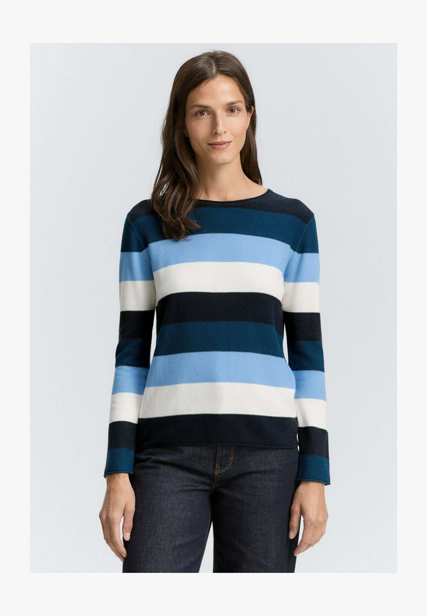 Maglione Donna TOM TAILOR A Maglia Strutturata - Cotone Organico, Vestibilità Regolare, Colore Unito, Autunno Inverno